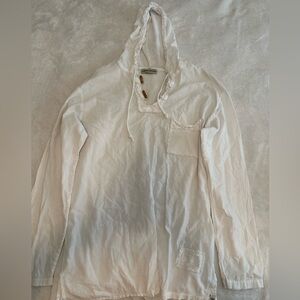 Cotton Natural brand linen large hooded shirt.